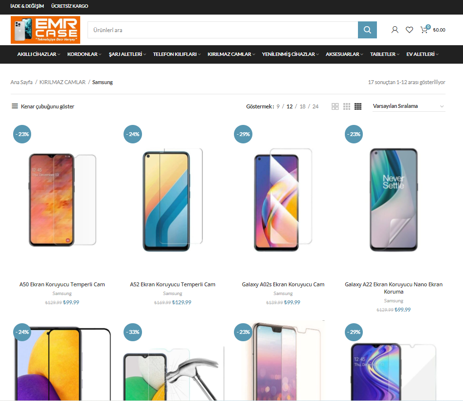 Emrcase E-ticarət Veb Saytı